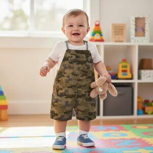 George Camo Print Shortalls 12-18 Months